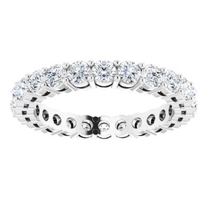 14K White Gold Round 2.5 Mm F+ Vs 1 3/8 Ctw Lab-Grown Diamond Eternity Band Size 5.5