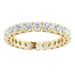 14K Yellow Gold Round 2.8 Mm Gh Si2-Si3 1 3/4 Ctw Natural Diamond Eternity Band Size 6