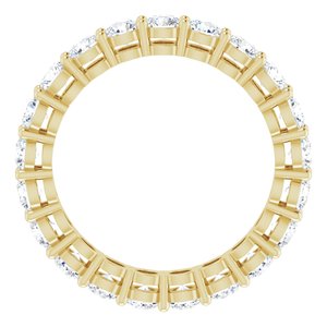 14K Yellow Gold Round 3 Mm Gh Si2-Si3 2 Ctw Natural Diamond Eternity Band Size 5.5