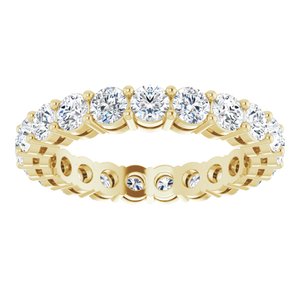 14K Yellow Gold Round 3 Mm Gh Si2-Si3 2 Ctw Natural Diamond Eternity Band Size 5.5