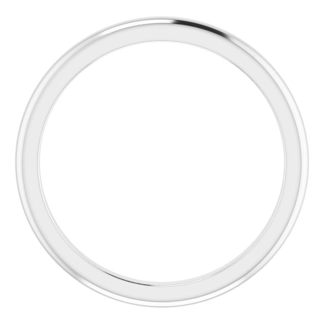 Platinum Round 7.4 Mm Polished Band, Size 7