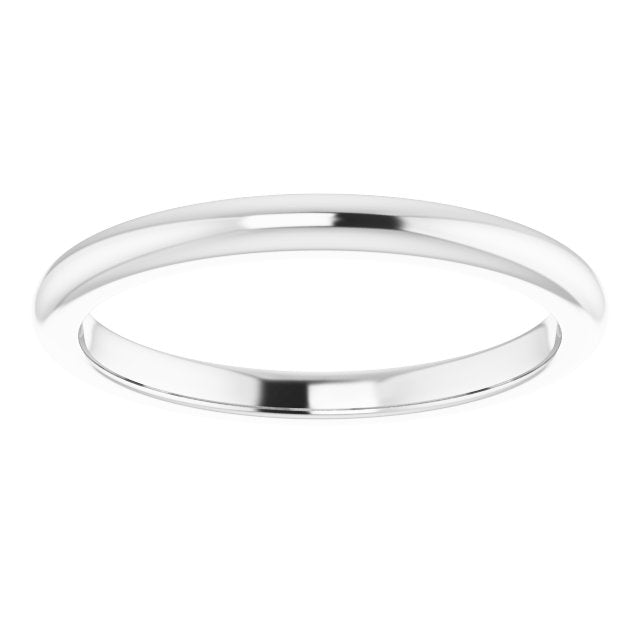 Platinum Round 7.4 Mm Polished Band, Size 7