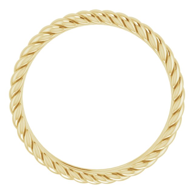 14K Yellow Gold 3.5 Mm Polished Rope Comfort- Fit Band, Size 9