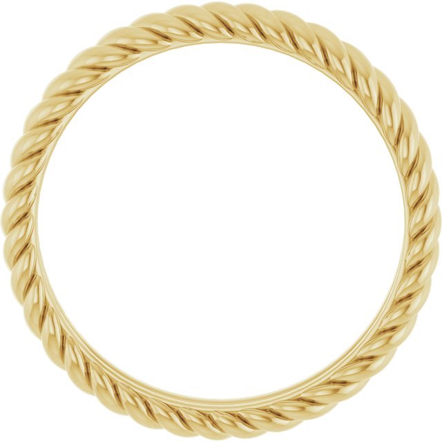 18K Yellow Gold 3.5 Mm Polished Rope Comfort- Fit Band, Size 7