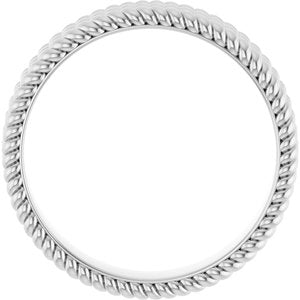 Platinum 3-Layered Stacked Rope Band Size 6