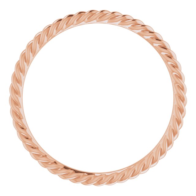 10K White Or Rose Gold Polished Skinny Rope Standard-Fit Band