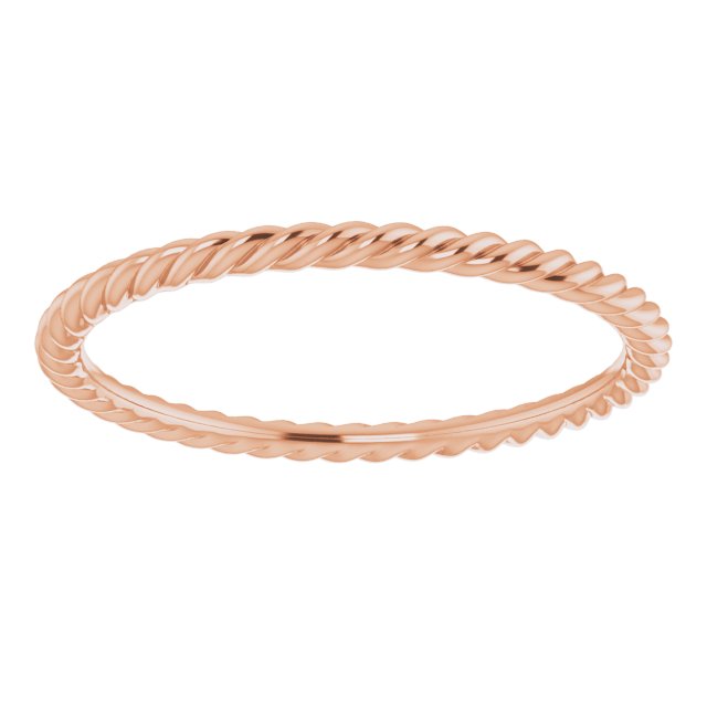 10K White Or Rose Gold Polished Skinny Rope Standard-Fit Band