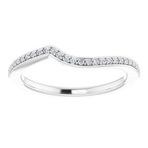 14K White Gold Round 1.4 Mm Polished 1/8 Ctw Natural Diamond Matching Band Size 7