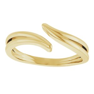 14K Yellow Gold Polished Bypass Ring Size 7
