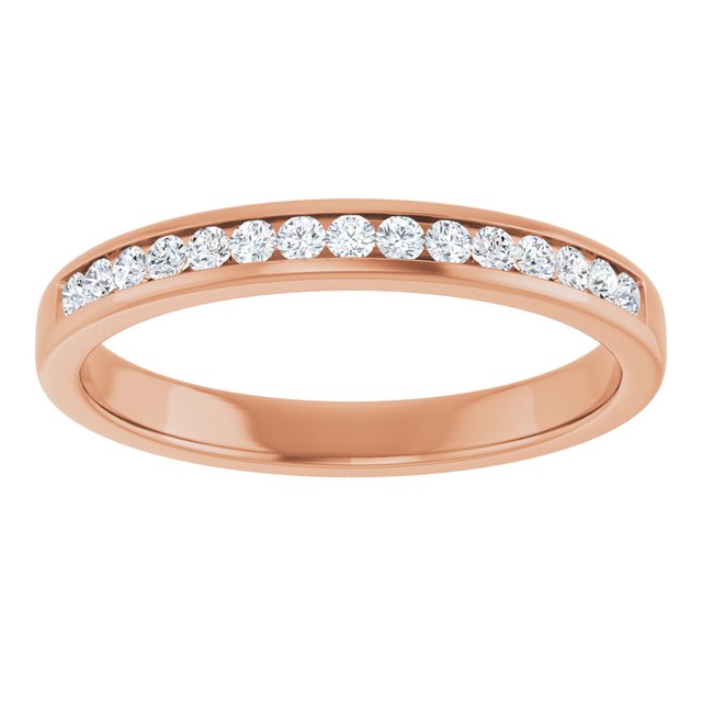 14K Rose Gold Round 1.75 Mm Polished 1/3 Ctw Natural Diamond Band, Size 11