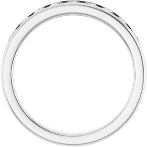 Platinum Round 3 Mm Polished 3/4 Ctw Natural Diamond Band Size 11