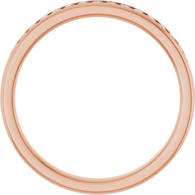 14K Rose Gold Round 1.75 Mm Polished 1/3 Ctw Natural Diamond Band, Size 11
