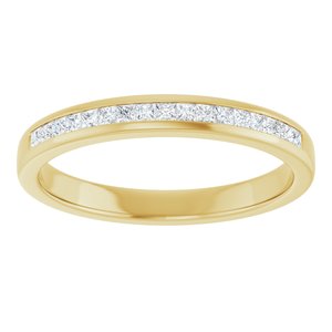 14K Yellow Gold Square 1.5 X 1.5 Mm Polished 3/8 Ctw Natural Diamond Band Size 11