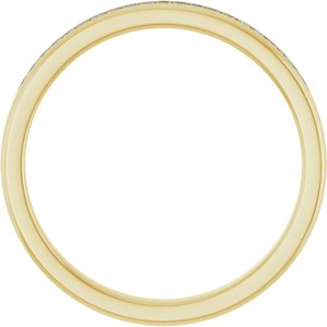 14K Yellow Gold Square 1.25 X 1.25 Mm Polished 1/4 Ctw Natural Diamond Band Size 11