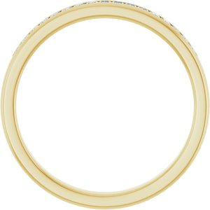 14K Yellow Gold Square 1.5 X 1.5 Mm Polished 3/8 Ctw Natural Diamond Band Size 11