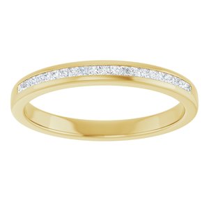 14K Yellow Gold Square 1.25 X 1.25 Mm Polished 1/4 Ctw Natural Diamond Band Size 11