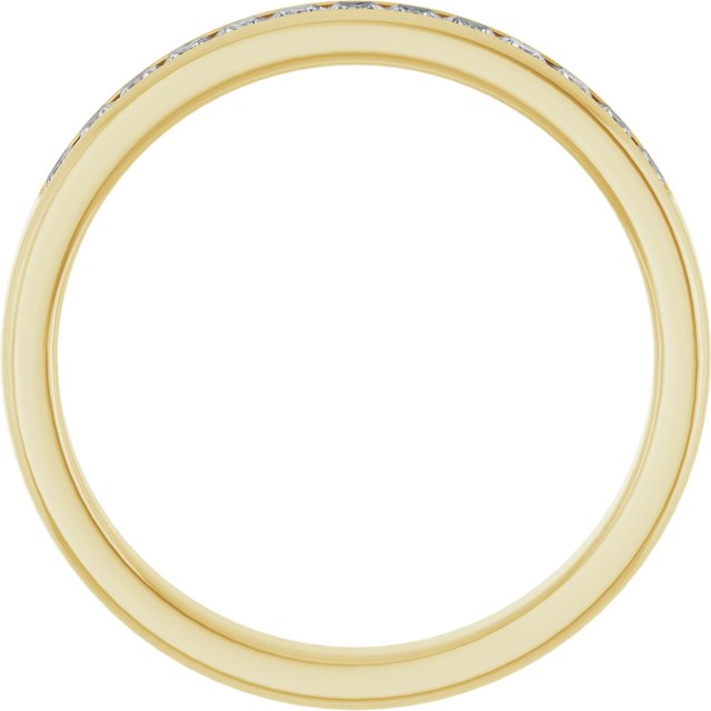 14K Yellow Gold Square 2 X 2 Mm Polished 5/8 Ctw Natural Diamond Band, Size 11