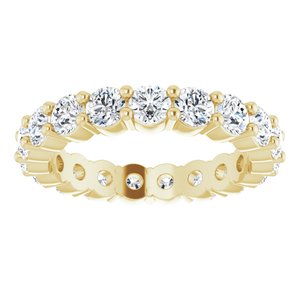 18K Yellow Gold Round 3 Mm G-H Si2-Si3 1 9/10 Ctw Natural Diamond Eternity Band Size 5.5