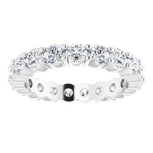 Platinum Round 3 Mm G-H Si2-Si3 1 9/10 Ctw Natural Diamond Eternity Band Size 5.5