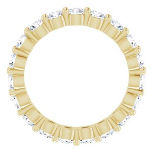 18K Yellow Gold Round 3 Mm G-H Si2-Si3 1 9/10 Ctw Natural Diamond Eternity Band Size 5.5
