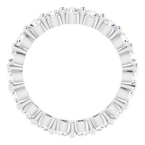 Platinum Round 3 Mm G-H Si2-Si3 1 9/10 Ctw Natural Diamond Eternity Band Size 5.5