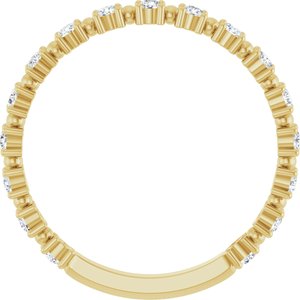 14K Yellow Gold Lab-Grown Diamond Round 1.7 Mm Polished 1/3 Ctw Lab-Grown Diamond Bead Anniversary Band Size 7