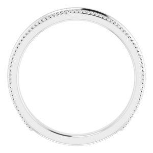 Platinum Polished Universal Bridal Band Size 7