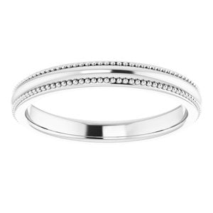 Platinum Polished Universal Bridal Band Size 7