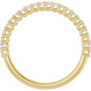 14K Yellow Gold Round 1.5 Mm Polished 1/4 Ctw Natural Diamond Anniversary Band Size 7