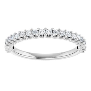 14K White Gold Round 1.5 Mm Polished 1/3 Ctw Lab-Grown Diamond Anniversary Band Size 7