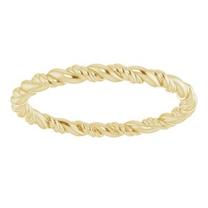 14K Yellow Gold Rope Band Size 8