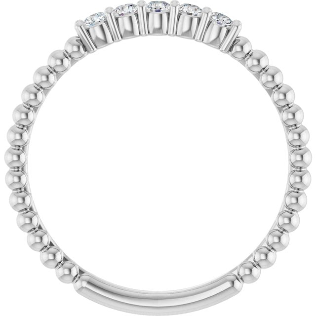 14K Yellow Or White Or Rose Gold Round 2 Mm Polished 1/6 Ctw Lab-Grown Diamond Stackable Ring, Size 7