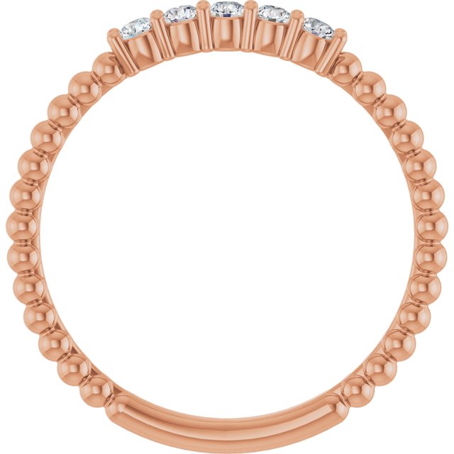 14K Yellow Or White Or Rose Gold Round 2 Mm Polished 1/6 Ctw Lab-Grown Diamond Stackable Ring, Size 7