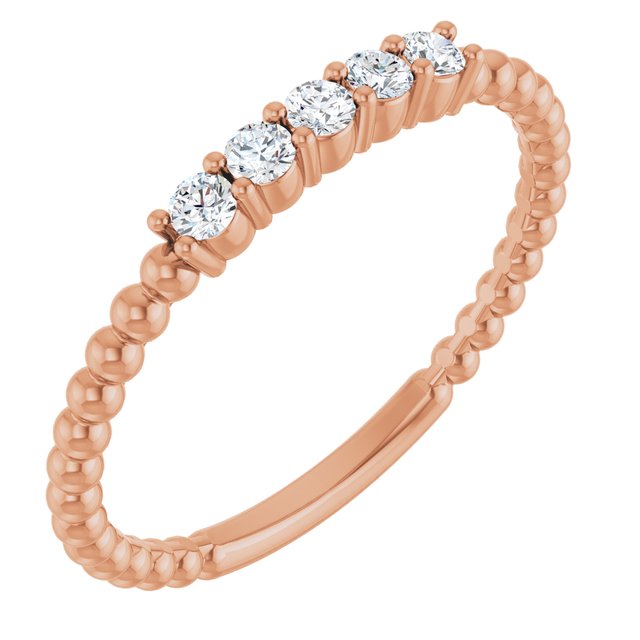 14K Yellow Or White Or Rose Gold Round 2 Mm Polished 1/6 Ctw Lab-Grown Diamond Stackable Ring, Size 7
