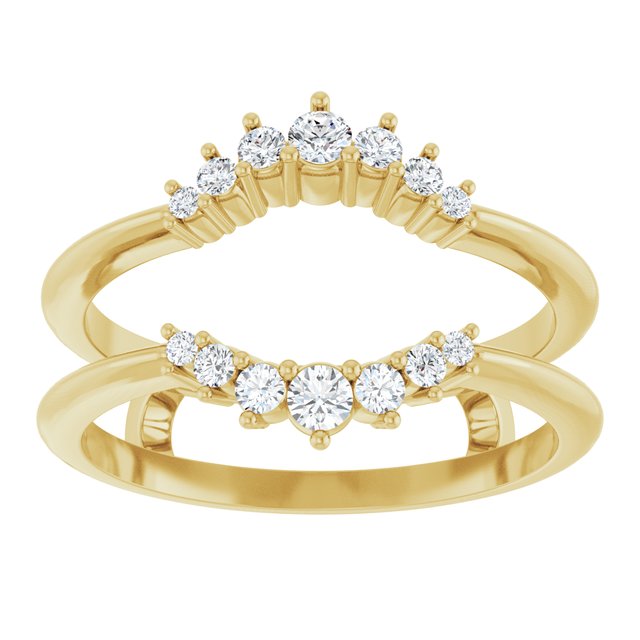 14K Yellow Or White Gold Round 2.2 Mm Polished 1/4 Ctw Lab-Grown Diamond Ring Guard, Size 7