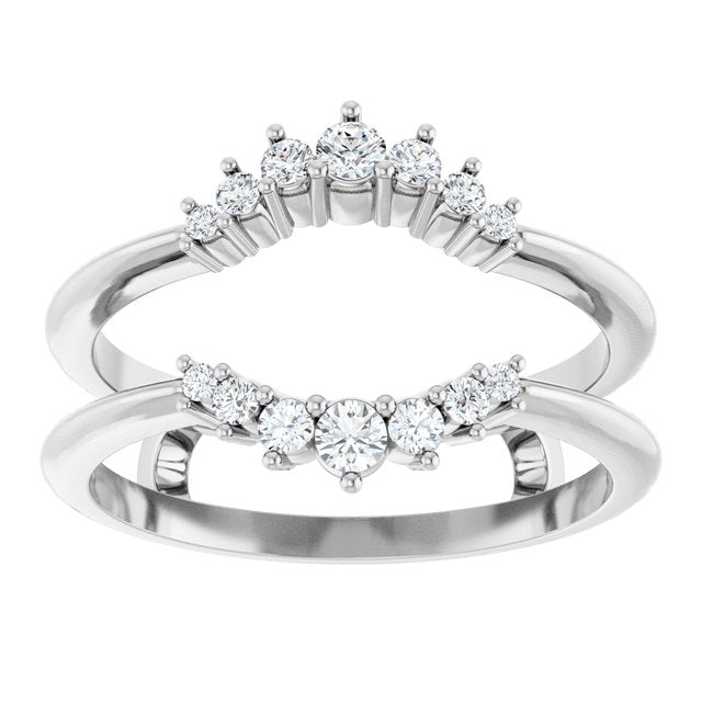 14K Yellow Or White Gold Round 2.2 Mm Polished 1/4 Ctw Lab-Grown Diamond Ring Guard, Size 7