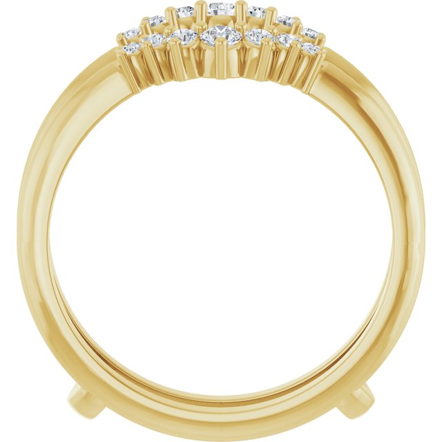 14K Yellow Or White Gold Round 2.2 Mm Polished 1/4 Ctw Lab-Grown Diamond Ring Guard, Size 7