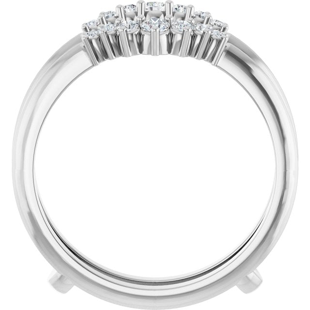 14K Yellow Or White Gold Round 2.2 Mm Polished 1/4 Ctw Lab-Grown Diamond Ring Guard, Size 7