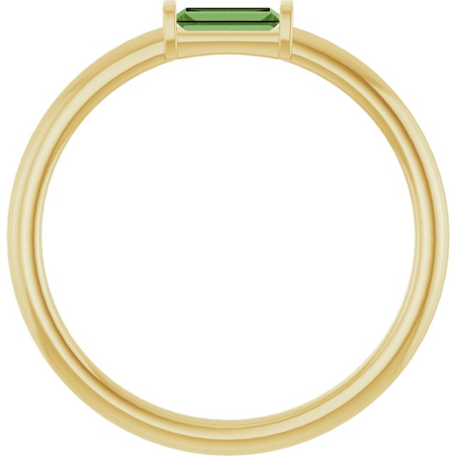 14K Yellow Or White Gold Or Sterling Silver Straight Baguette 4 X 2 Mm Polished Natural Gemstone Stackable Ring