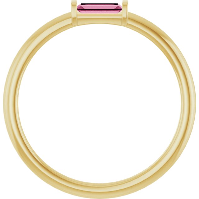 14K Yellow Or White Gold Or Sterling Silver Straight Baguette 4 X 2 Mm Polished Natural Gemstone Stackable Ring