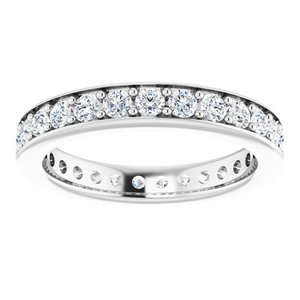 Platinum Round 2 Mm G-H Si2-Si3 9/10 Ctw Natural Diamond Eternity Band Size 7