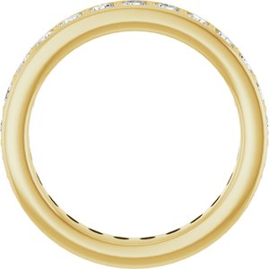 14K Yellow Gold Round 2.5 Mm F+ Vs 1 1/2 Ctw Lab-Grown Diamond Eternity Band Size 7