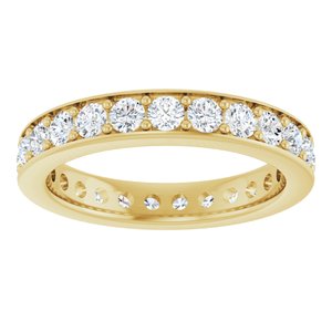 14K Yellow Gold Round 2.5 Mm F+ Vs 1 1/2 Ctw Lab-Grown Diamond Eternity Band Size 7
