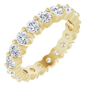 18K Yellow Gold Round 3 Mm G-H Si2-Si3 1 9/10 Ctw Natural Diamond Eternity Band Size 5.5