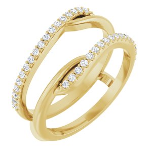 14K Yellow Gold Lab-Grown Diamond Round 1.2 Mm Polished 1/4 Ctw Lab Grown Diamond Ring Guard Size 7