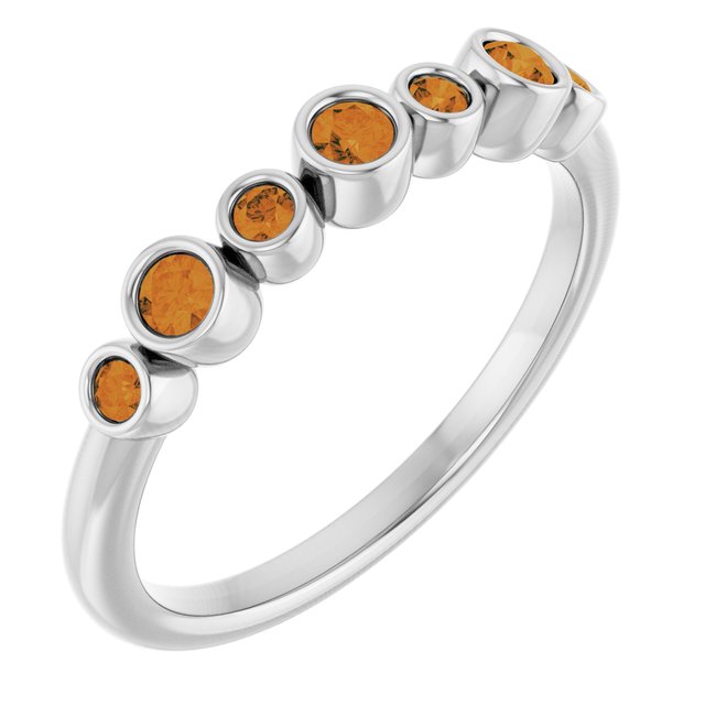 14K Yellow Or White Gold Round 2.25 Mm Polished Natural Gemstone Ring, Size: 7
