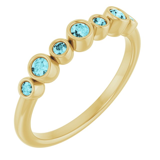 14K Yellow Or White Gold Round 2.25 Mm Polished Natural Gemstone Ring, Size: 7