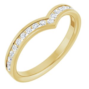 14K Yellow Gold Lab-Grown Diamond Round 1.5 Mm Polished 1/4 Ctw Lab Grown Diamond Band Size 7