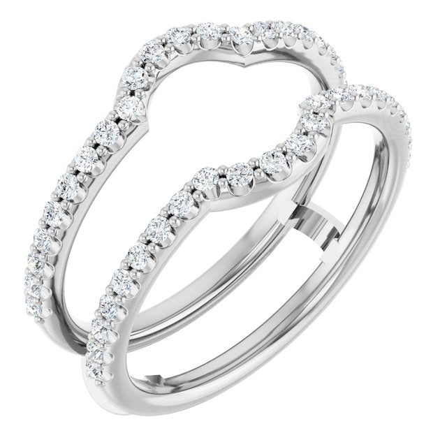 Platinum Round 8.2 Mm Vs, F+ Polished 3/8 Ctw Lab-Grown Diamond Ring Guard