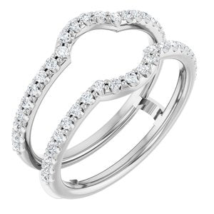 14K White Gold Set Lab-Grown Diamond Round 6.5 Mm Vs, F+ :: 1/3 Ctw Polished 1/3 Ctw Lab-Grown Diamond Ring Guard Size 7